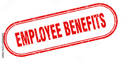 employee benefits stamp. rounded grunge textured sign. Label