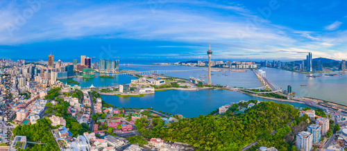 Aerial photography of Macao Peninsula City Scenery in China © Weiming