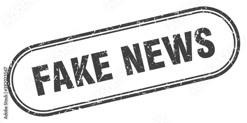 fake news stamp. rounded grunge textured sign. Label