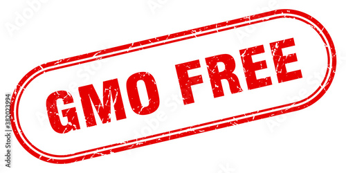 gmo free stamp. rounded grunge textured sign. Label