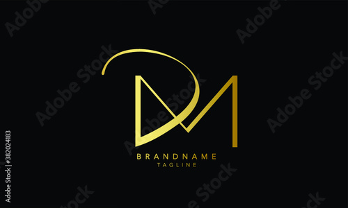 Alphabet letters Initials Monogram logo DM, MD, D and M