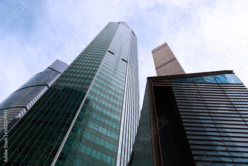 Moscow City skyscrapers, contemporary office buildings in downtown business center