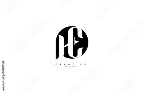 Emblem HE connection simple monogram logo