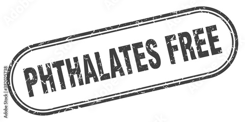 phthalates free stamp. rounded grunge textured sign. Label photo