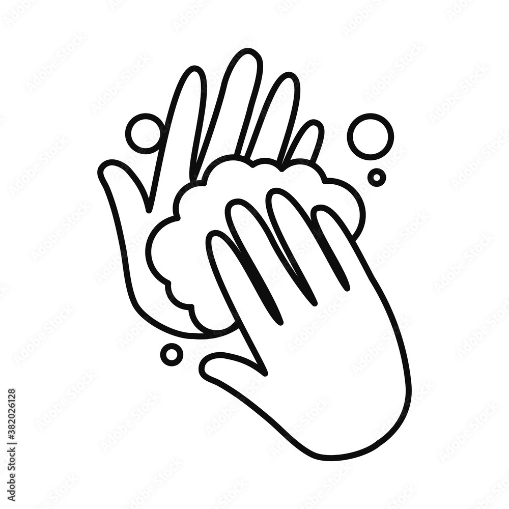 hands washing icon, line style hands washing icon, line style