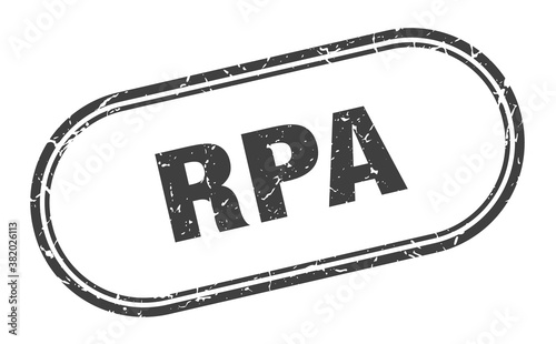 rpa stamp. rounded grunge textured sign. Label