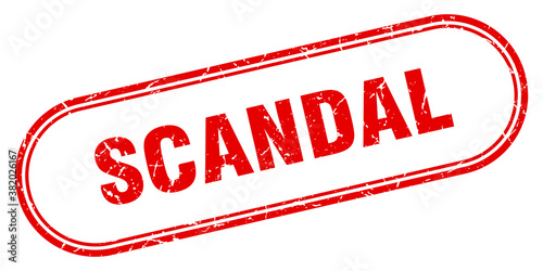 scandal stamp. rounded grunge textured sign. Label
