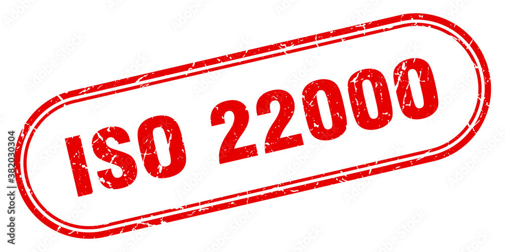 iso 22000 stamp. rounded grunge textured sign. Label iso 22000 stamp. rounded grunge textured sign. Label