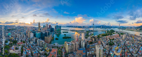 Aerial photography of Macao Peninsula City Scenery in China photo