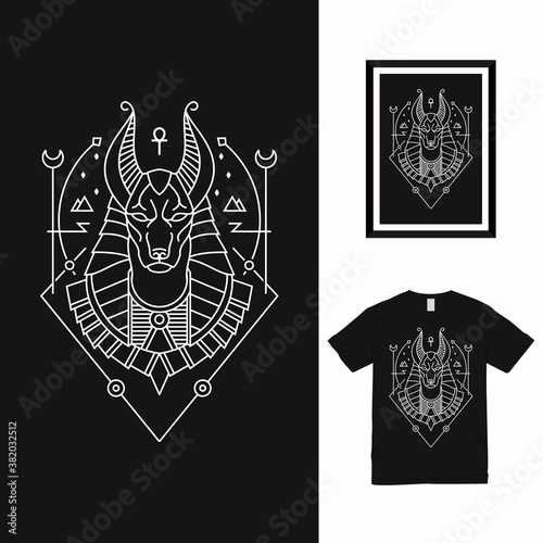 Horus Line Art T shirt Design