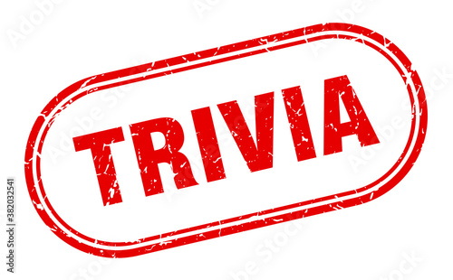 trivia stamp. rounded grunge textured sign. Label