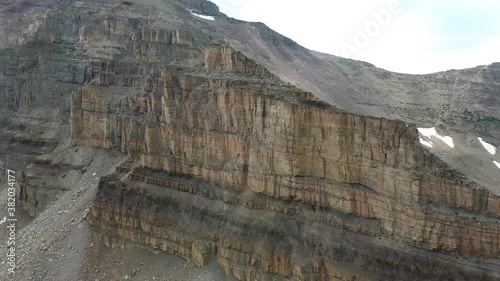 Uintas Mountain Range Utah USA. Aerial View of Steep Picturesque Rock Formations on Famous Hiking Trail photo