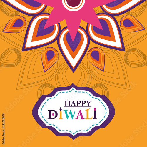 happy diwali festival, flower ornament decoration background