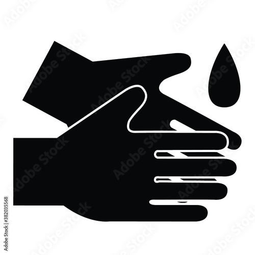 hand wash icon symbol vector. isolated. white background. Wash your hands or sanitize hands mandatory sign. for preventing coronavirus covid-19 concept 