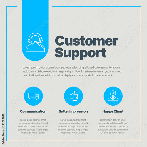 Customer Support Infographic Design | Business Infographic Design | Social Media posting | Business Process | Presentation Icon