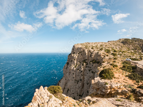 Beautiful landscape scenic view of turquoise water and mediterranean landscape , Cala Formentor, Mallorca, Balearic Islands, Europe, Spain.