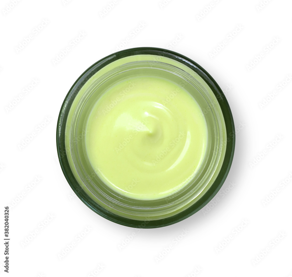 green cosmetic cream isolated on white green cosmetic cream isolated on white