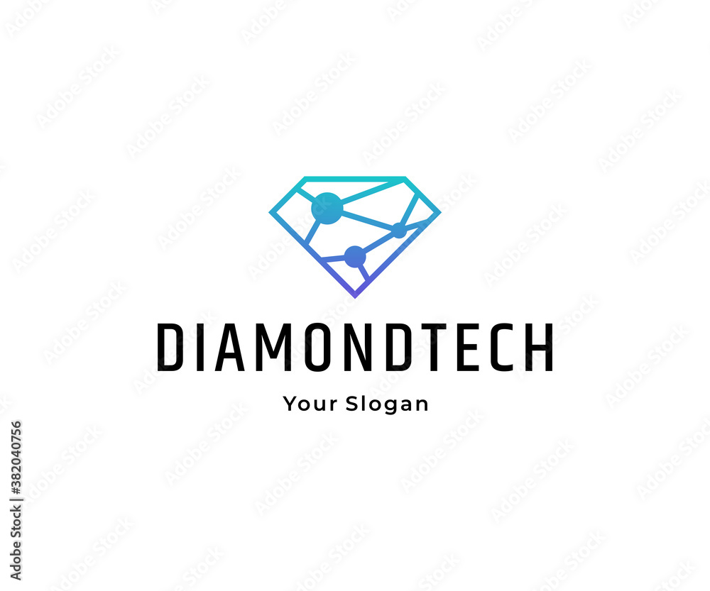 Diamond tech logo design vector template Diamond tech logo design vector template