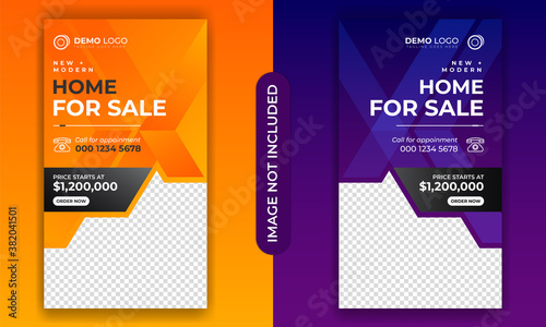 Real estate social media banner templates, Real estate Flyer templates, Home sale banner, Modern web banner templates, website ads banner, Facebook post, Instagram post and stories