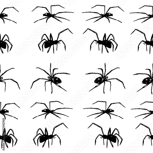 Hand drawn spiders pattern. Halloween decoration. © Юлия Устюгова