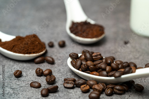coffee beans and scoop