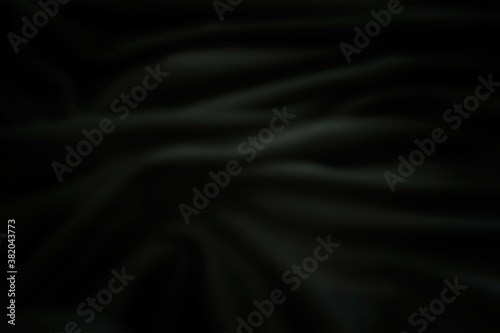 Curved wrinkled black fabric texture