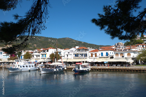 The beautiful island of Skiathos, Greece, a global tourist destination © ACHILLEFS