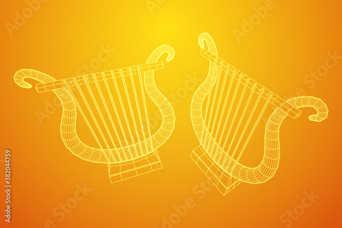 Ancient lyre or harp musical instrument