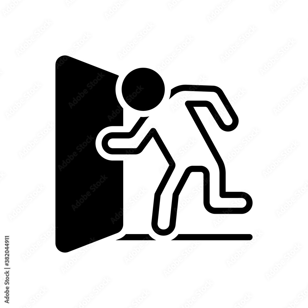 Black solid icon for escape Black solid icon for escape