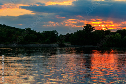 View of the Dnieper river at sunset