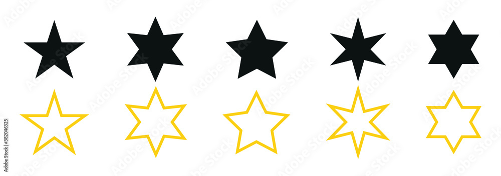 black and yellow stars icon, fill, line, stroke style black and yellow stars icon, fill, line, stroke style
