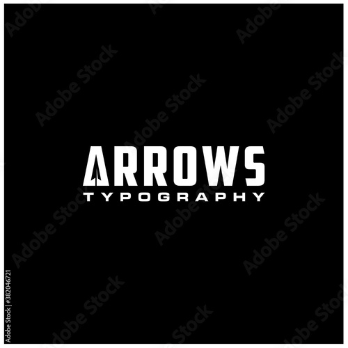 Initial Letter A Arrow with Arrowhead for Archer Archery Outdoor Apparel Gear Hunter logo design