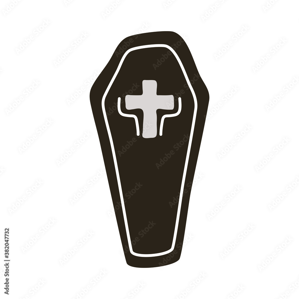 Fototapeta premium halloween coffin flat style icon