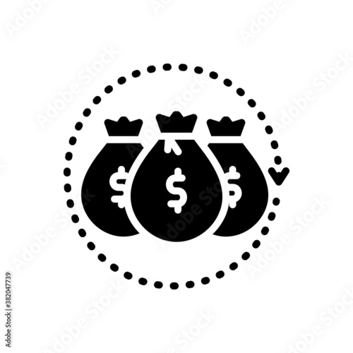 Black solid icon for stock