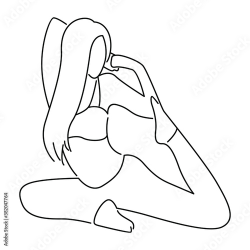 Vector illustration of woman doing yoga exercises
