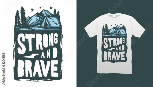 Camping Illustration Tshirt Design