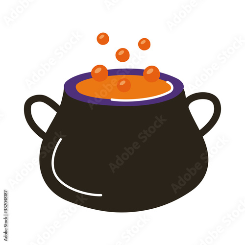 witch cauldron pot flat style icon