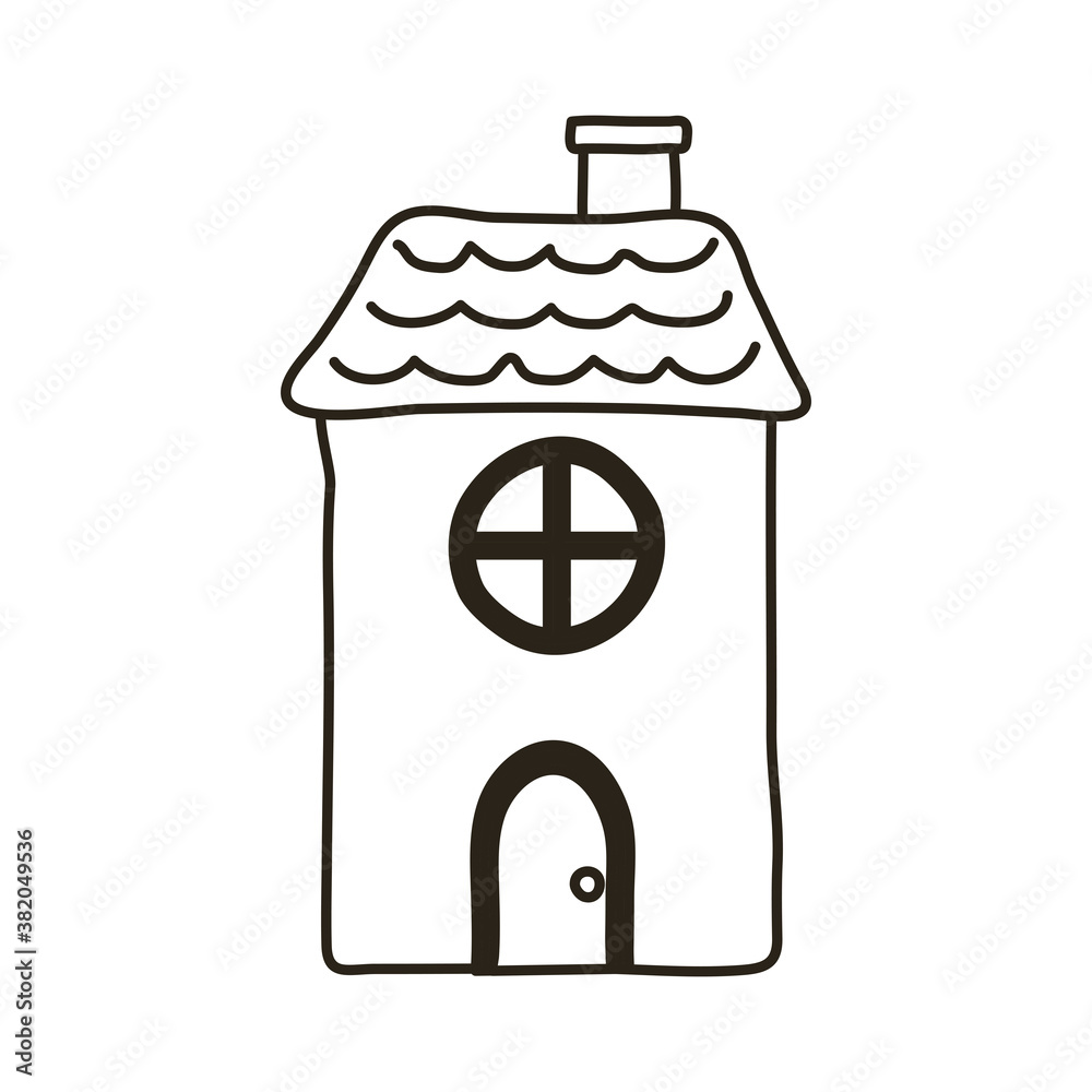 halloween dark house line style icon halloween dark house line style icon