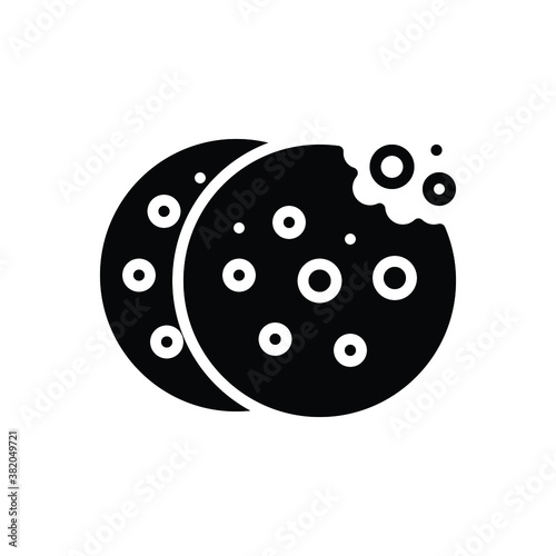 Black solid icon for cookie