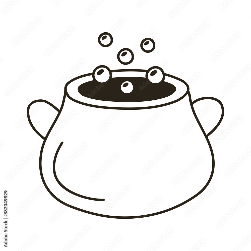 witch cauldron pot line style icon witch cauldron pot line style icon
