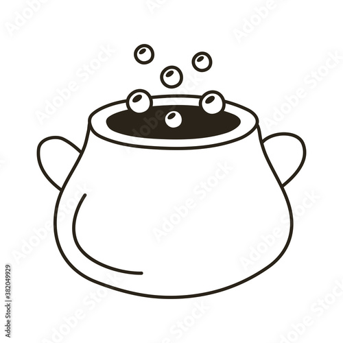 witch cauldron pot line style icon