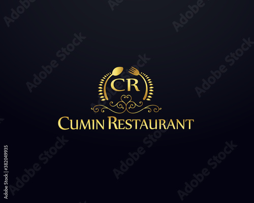 Vintage restaurant logo design , Food and shop business concept .