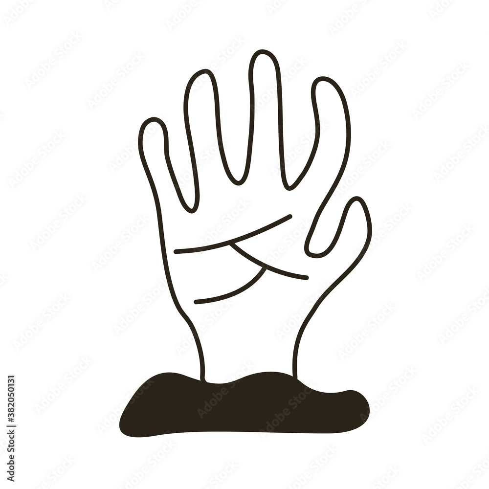 death hand out line style icon death hand out line style icon