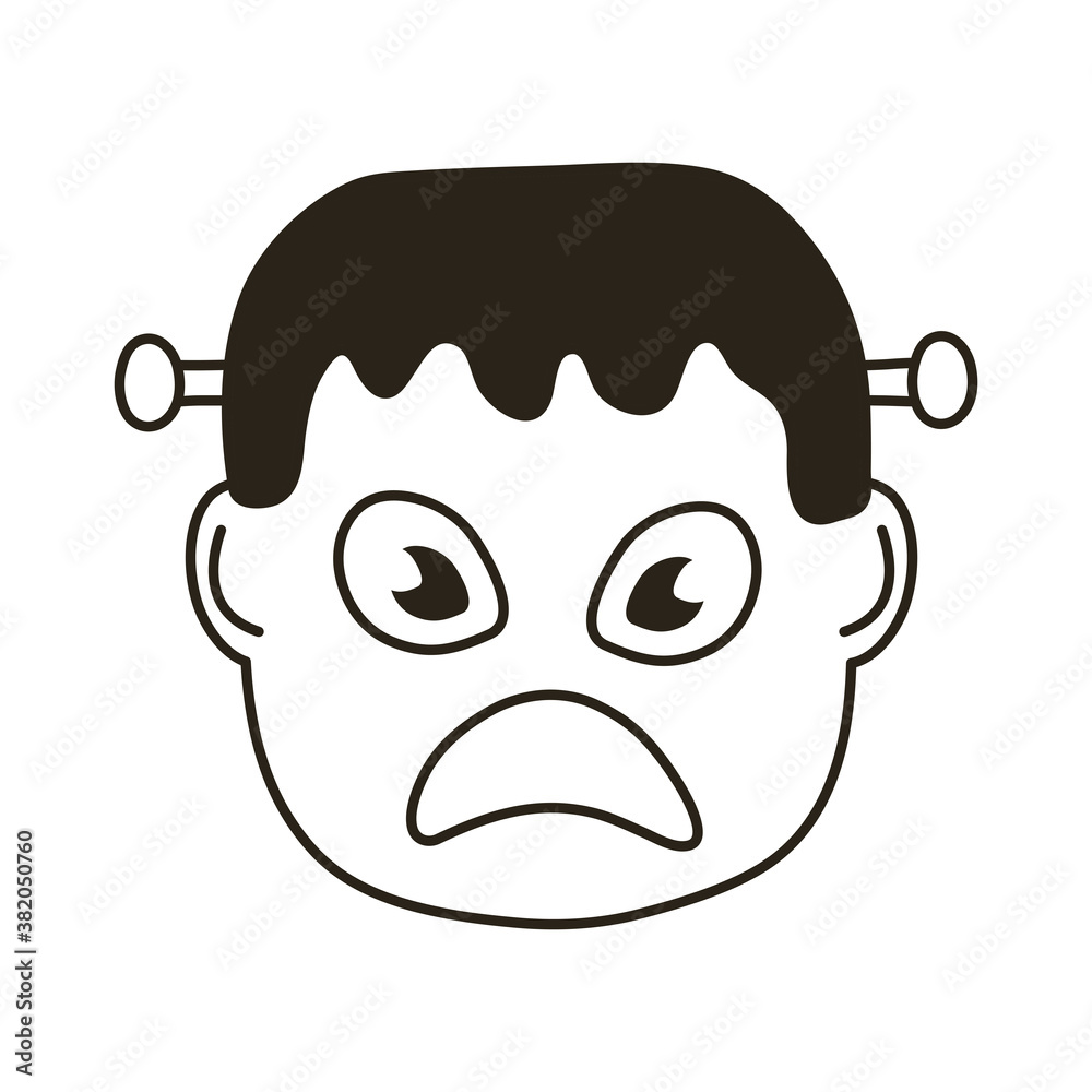 halloween frankenstein head line style icon halloween frankenstein head line style icon