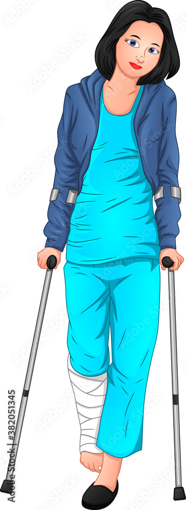 beautiful woman is sick and using crutches beautiful woman is sick and using crutches