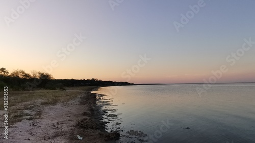 sunset over the river