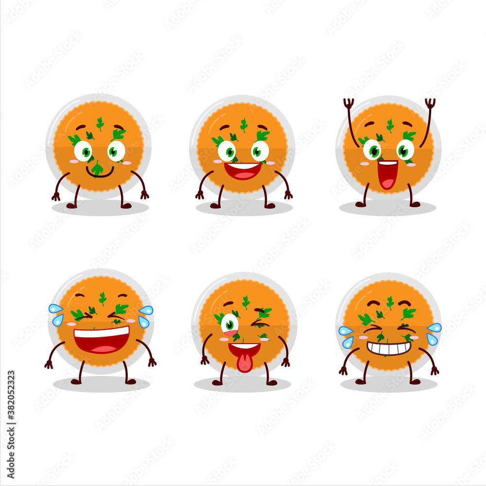 Cartoon character of mashed orange potatoes with smile expression