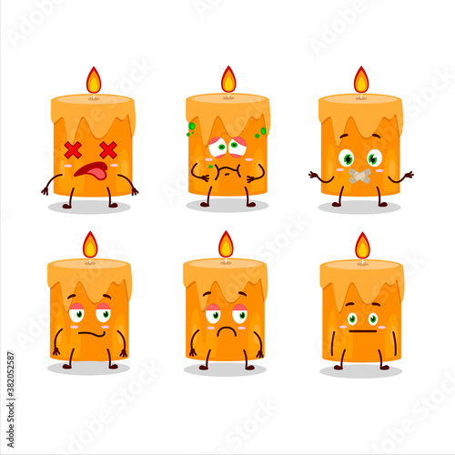 Orange candle cartoon character with nope expression
