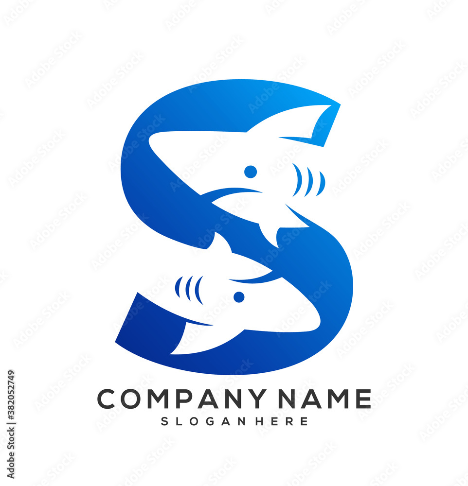 shark letter s vector logo template Stock Vector | Adobe Stock