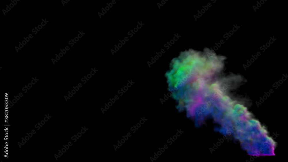Colorful smoke isolated on black background. Alpha matte included at the end of the clip. Colorful smoke isolated on black background. Alpha matte included at the end of the clip.
